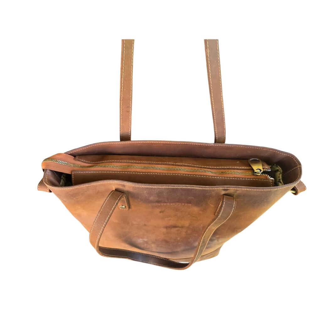 House of Flynn Brown Leather Camera Tote Bag - Picture 2 of 8